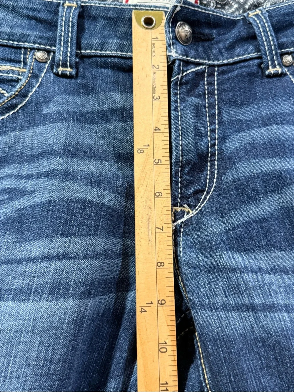 Ariat Denim Mid-Rise Bootcut Jeans Dark Wash Women’s Sz 33R Western Thick Stitch